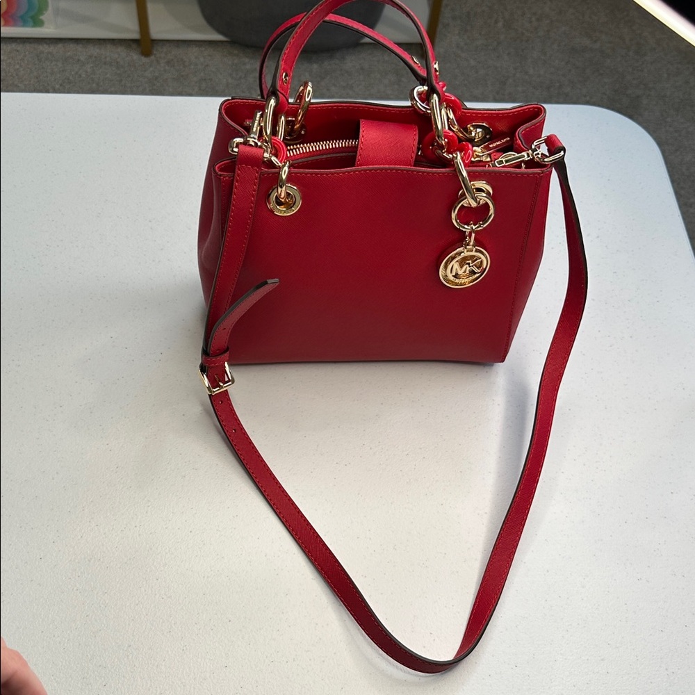 Michael Michael Kors Cynthia Small Cherry MSRP $298 - Picture 3 of 16